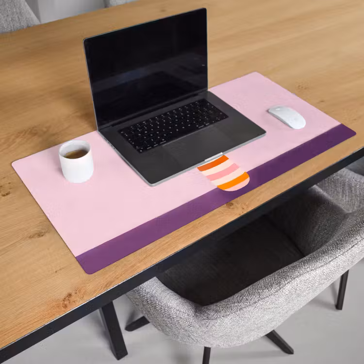 Bureau onderlegger - Tulpen - Vaas - Strepen - Paars — 2
