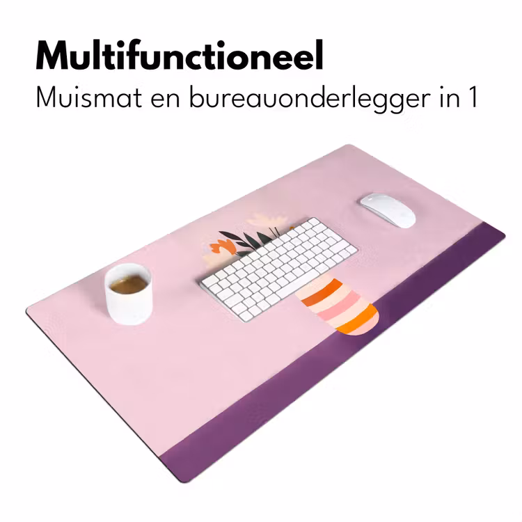 Bureau onderlegger - Tulpen - Vaas - Strepen - Paars — 6