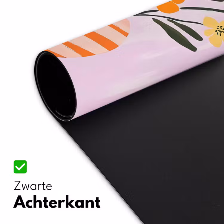 Bureau onderlegger - Vaas - Gestreept - Bloemen - Oranje — 4