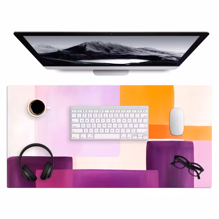 Bureau onderlegger - Vlakken - Abstract - Rechthoekig - Oranje — 3