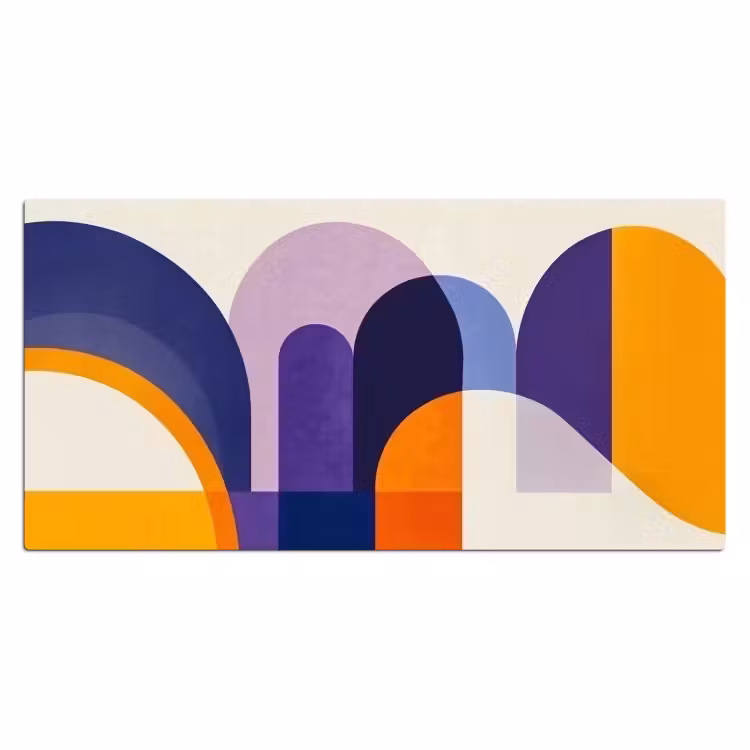 Bureau onderlegger - Vormen - Abstract - Grafisch - Oranje — 1