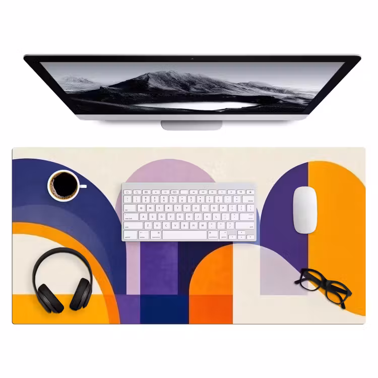 Bureau onderlegger - Vormen - Abstract - Grafisch - Oranje — 3