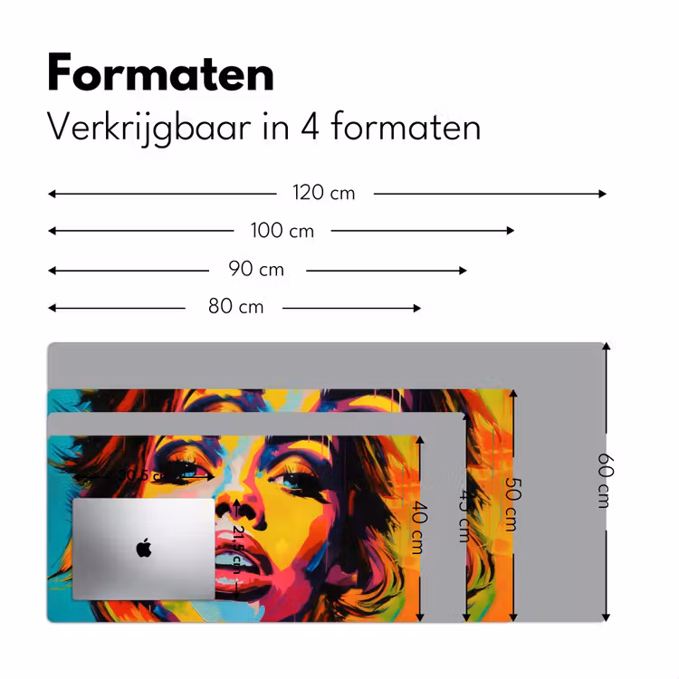 Bureau onderlegger - Vrouw - Gezicht - Kleurrijk — 7