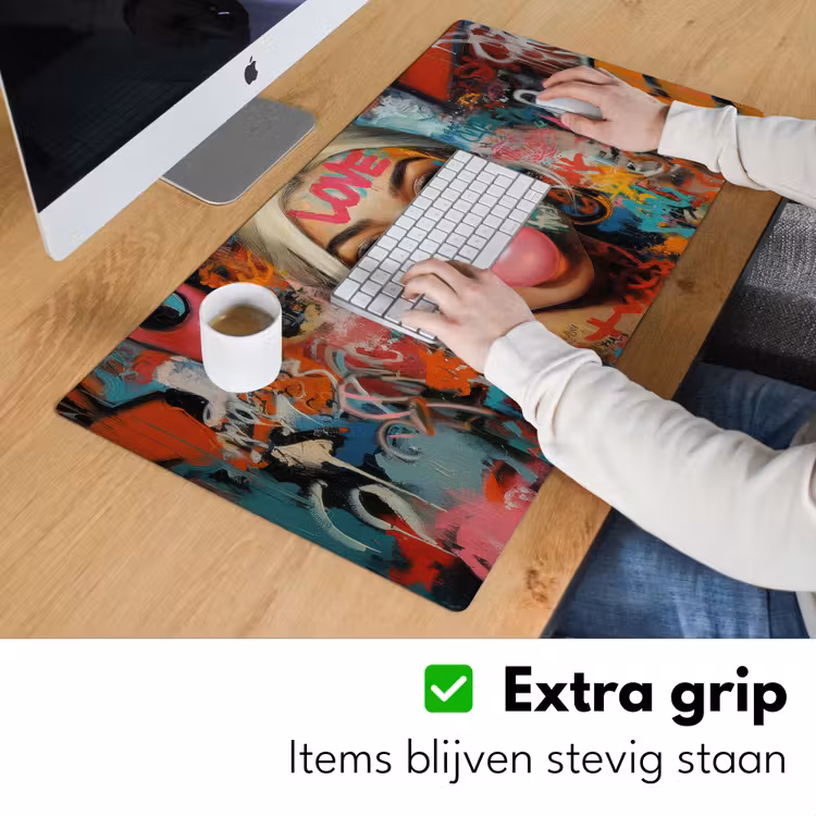 Bureau onderlegger - Vrouw - Kauwgom - Graffiti - Love — 5