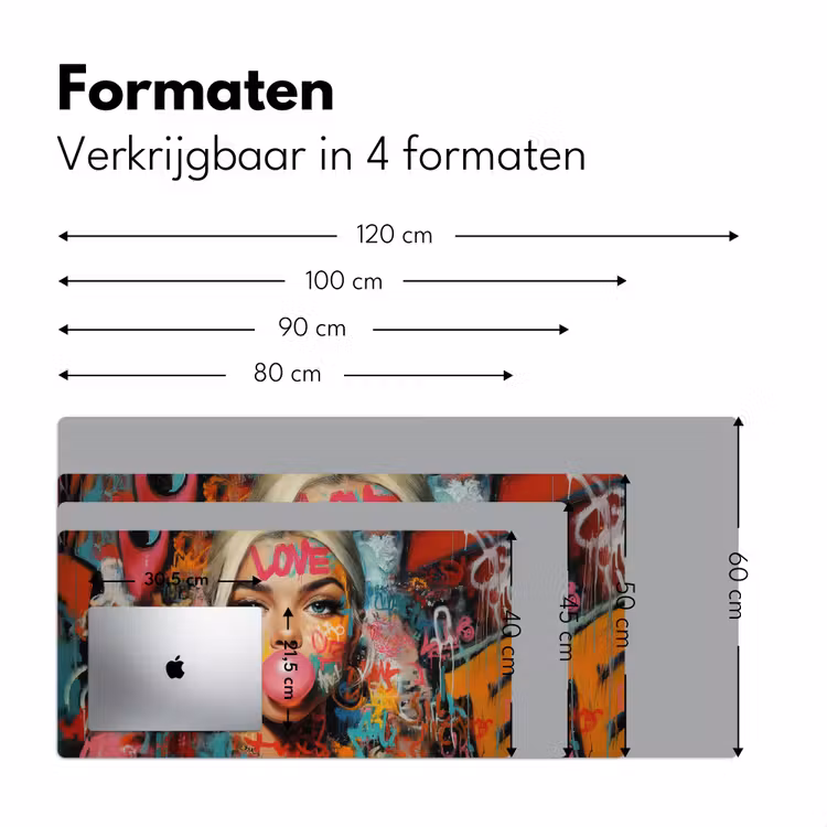 Bureau onderlegger - Vrouw - Kauwgom - Graffiti - Love — 7