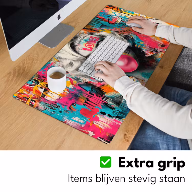 Bureau onderlegger - Vrouw - Kauwgom - Graffiti - Neonkleuren — 5