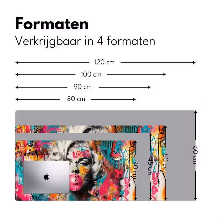Bureau onderlegger - Vrouw - Kauwgom - Graffiti - Neonkleuren — 7