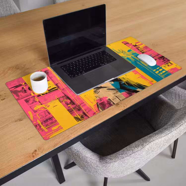 Bureau onderlegger - Vrouw - Verfstrepen - Gekleurd — 2