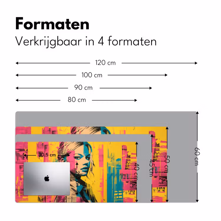Bureau onderlegger - Vrouw - Verfstrepen - Gekleurd — 7