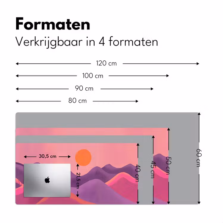 Bureau onderlegger - Zon - Heuvels - Paars - Abstract — 7