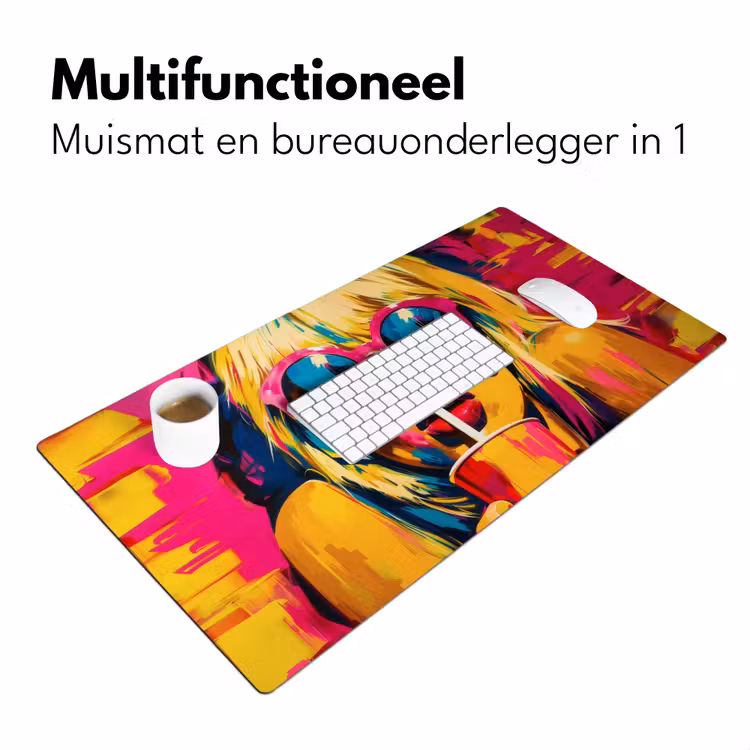 Bureau onderlegger - Zonnebril - Roze - Vrouw - Rietje — 6