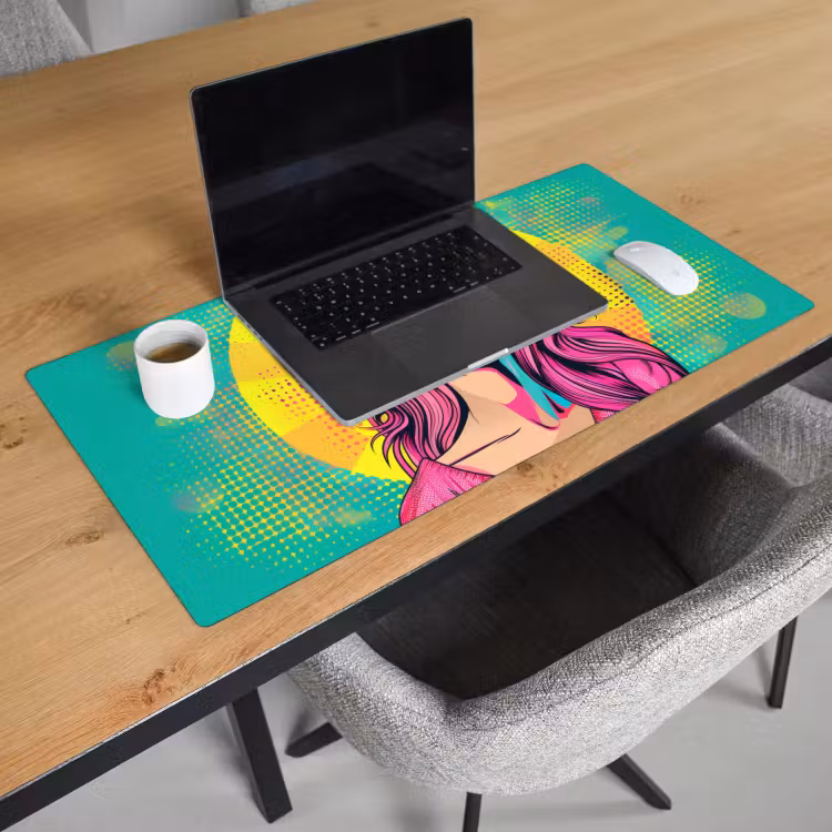 Bureau onderlegger - Zonnebril - Vrouw - Zonnig - Geel — 2