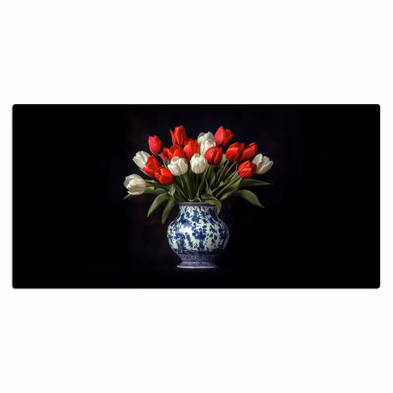 Bureau onderlegger - Rode - Bloemen - Tulpen - Vaas — 1