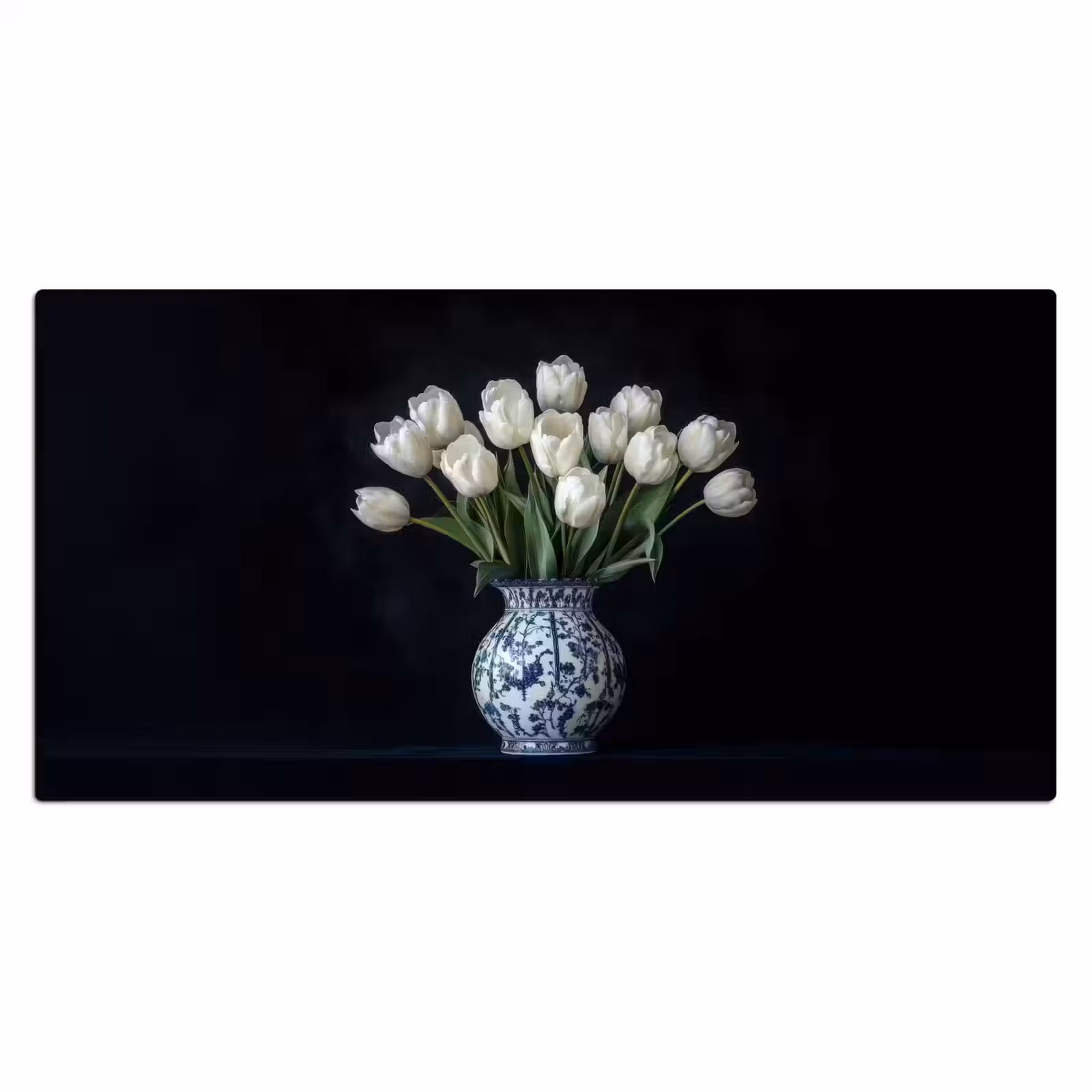 Bureau onderlegger - Wit - Bloemen - Tulpen - Vaas — 1