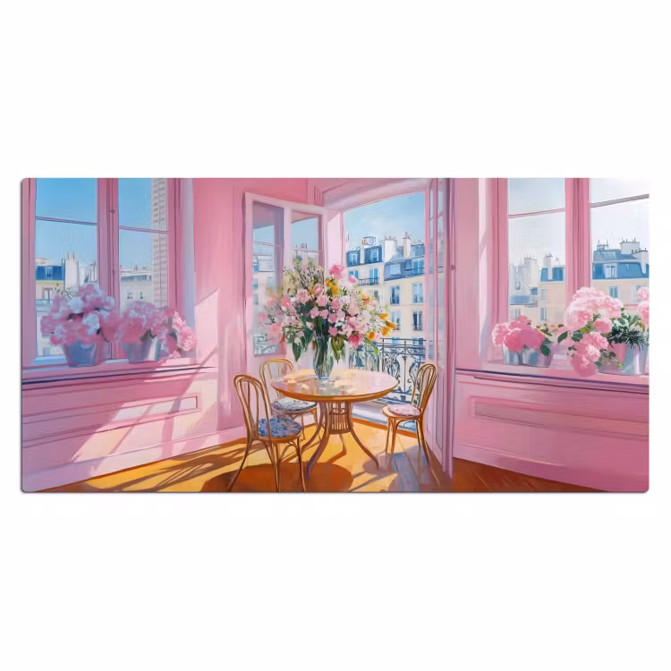 Bureau onderlegger - Pink - City - Bloemen — 1