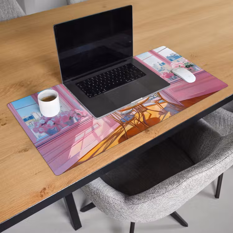 Bureau onderlegger - Pink - City - Bloemen — 2