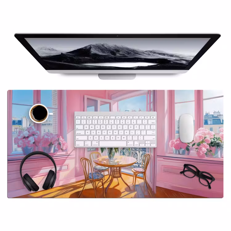 Bureau onderlegger - Pink - City - Bloemen — 3