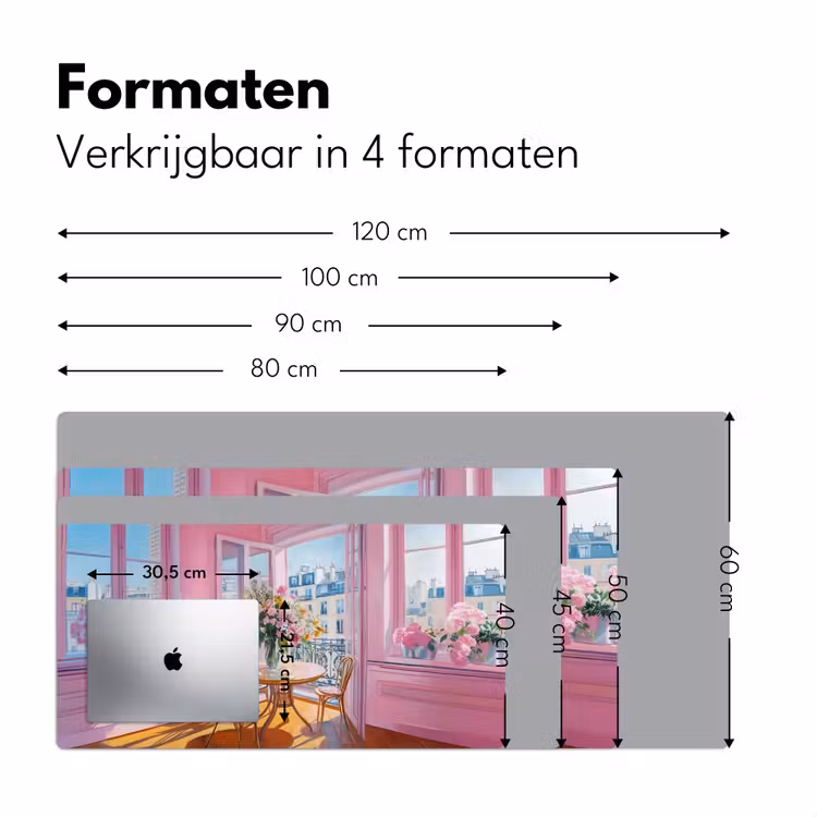 Bureau onderlegger - Pink - City - Bloemen — 7