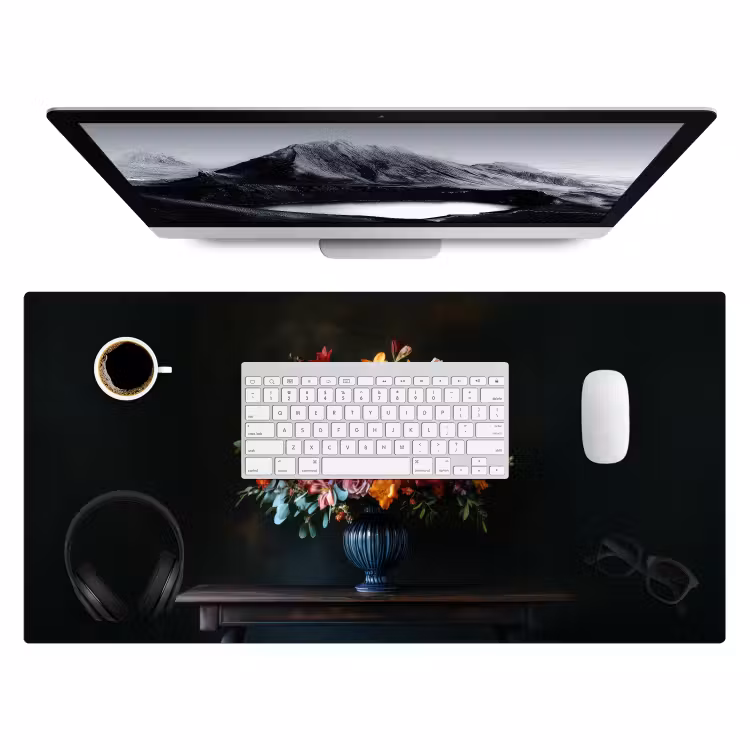 Bureau onderlegger - Quote - Bloemen - Vaas - Neon — 3