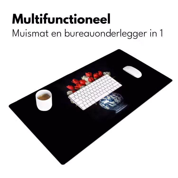 Bureau onderlegger - Rode - Bloemen - Tulpen - Vaas — 6