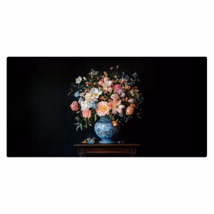 Bureau onderlegger - Roze - Bloemen - Vaas - Kleuren — 1