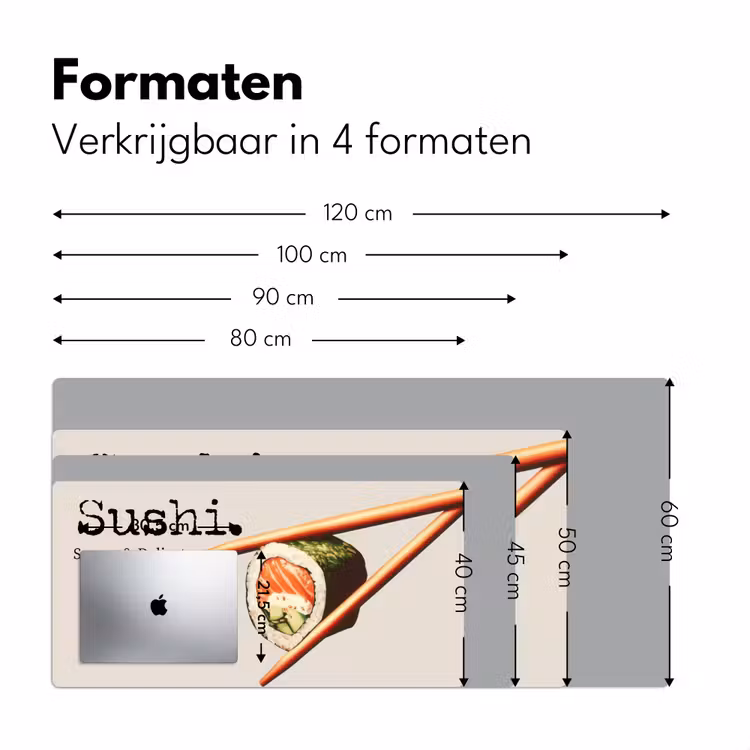 Bureau onderlegger - Sushi - Zalm - Rijst - Japans — 7