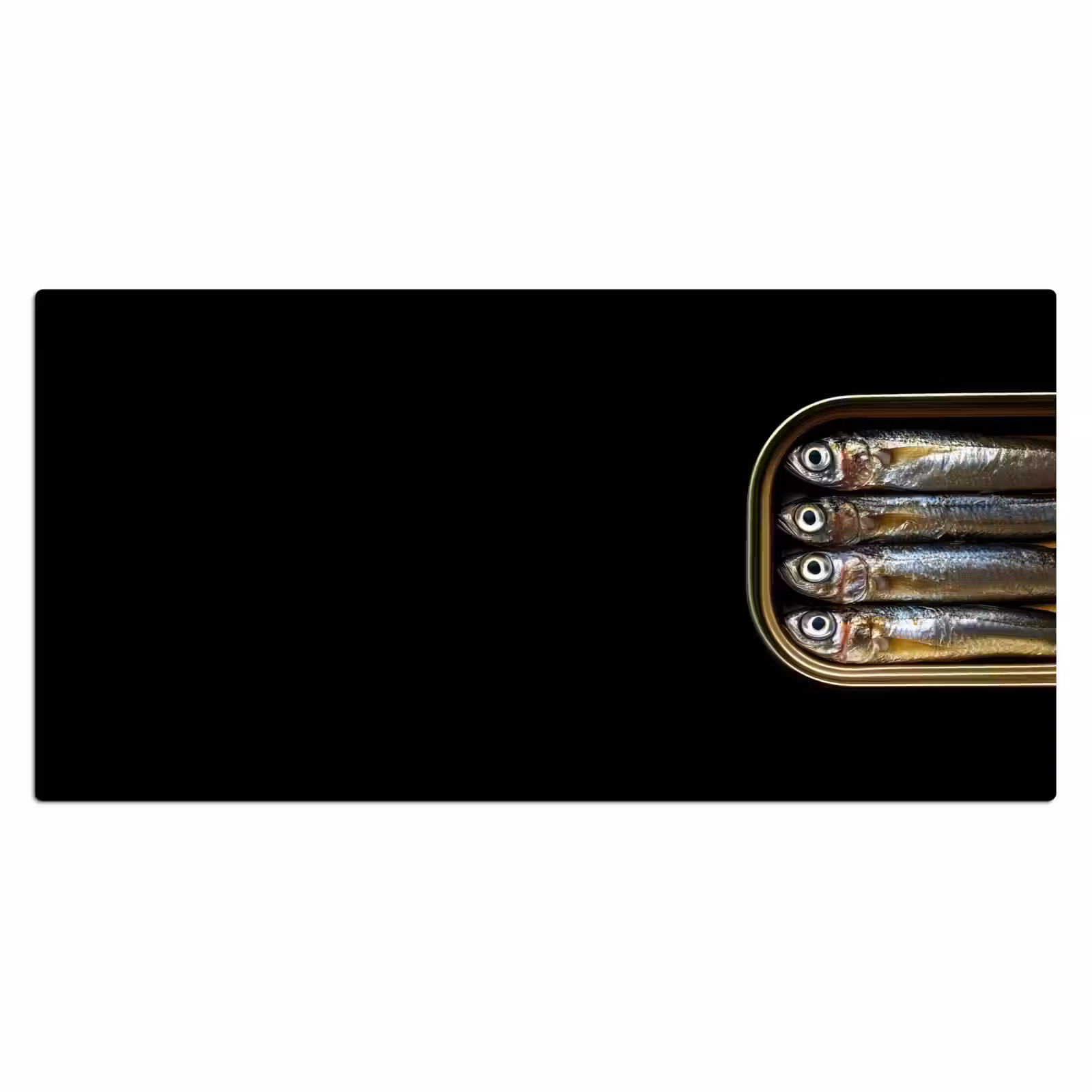 Bureau onderlegger - Sardines - Blik - Zwart - Vissen — 1