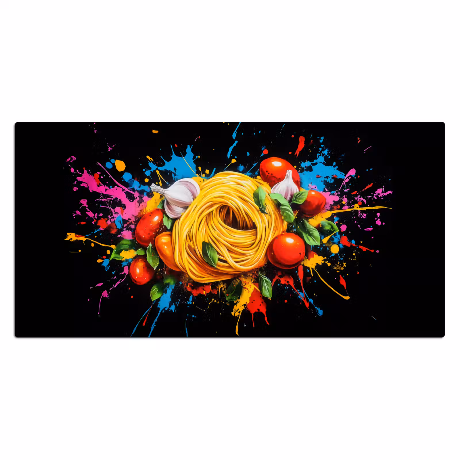 Bureau onderlegger - Spaghetti - Graffiti - Verf - Kleurrijk - Eten - Modern — 1