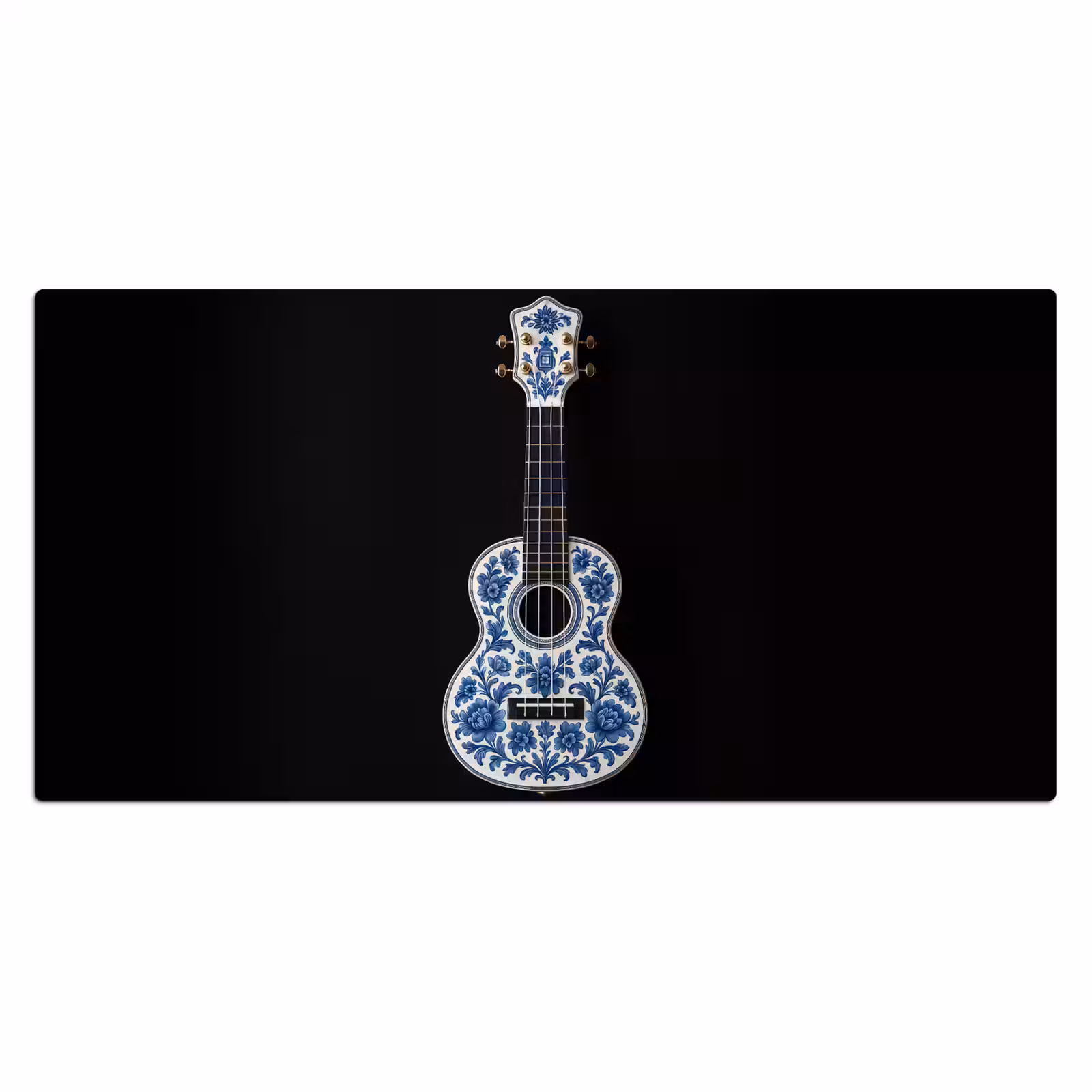 Bureau onderlegger - Ukelele - Delfts - Blauw - Muziek — 1