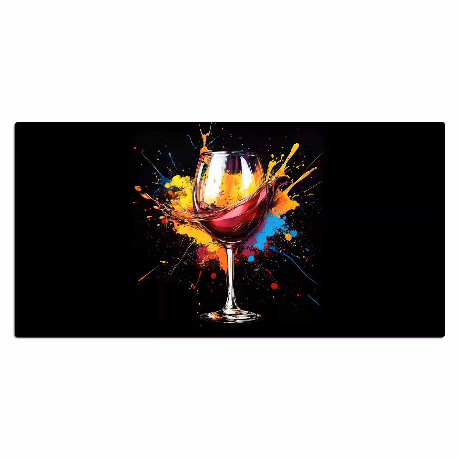 Bureau onderlegger - Wijn - Glas - Graffiti - Borrel - Rood - Verf — 1