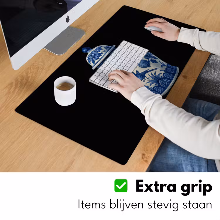 Bureau onderlegger - Pot - Delfts Blauw - Bloemen — 5