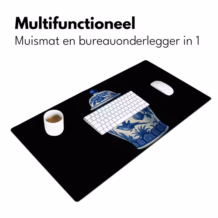 Bureau onderlegger - Pot - Delfts Blauw - Bloemen — 6