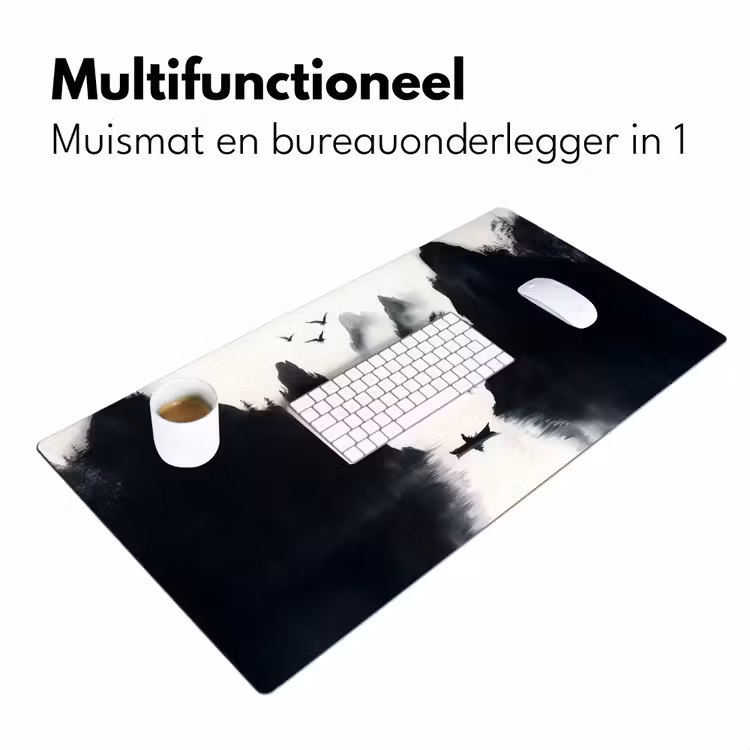 Bureau onderlegger - Roeiboot - Mistig - Bergen - Vogels — 6