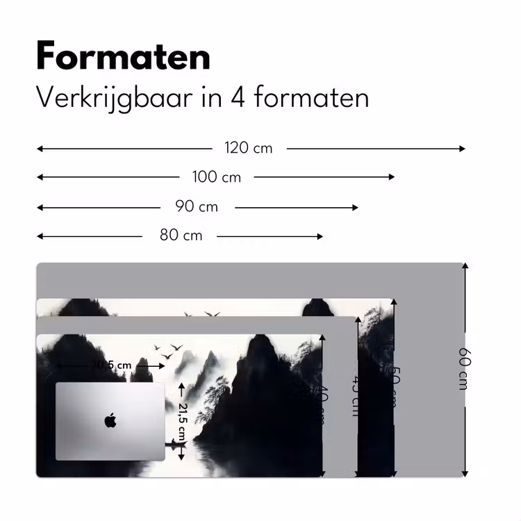 Bureau onderlegger - Roeiboot - Mistig - Bergen - Vogels — 7