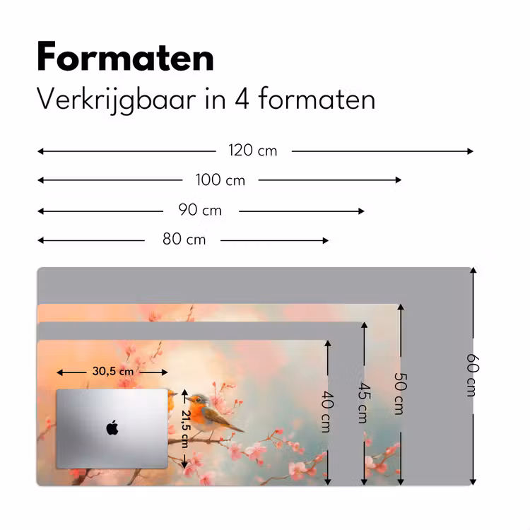Bureau onderlegger - Roodborstjes - Sierlijk - Bloesemtak — 7