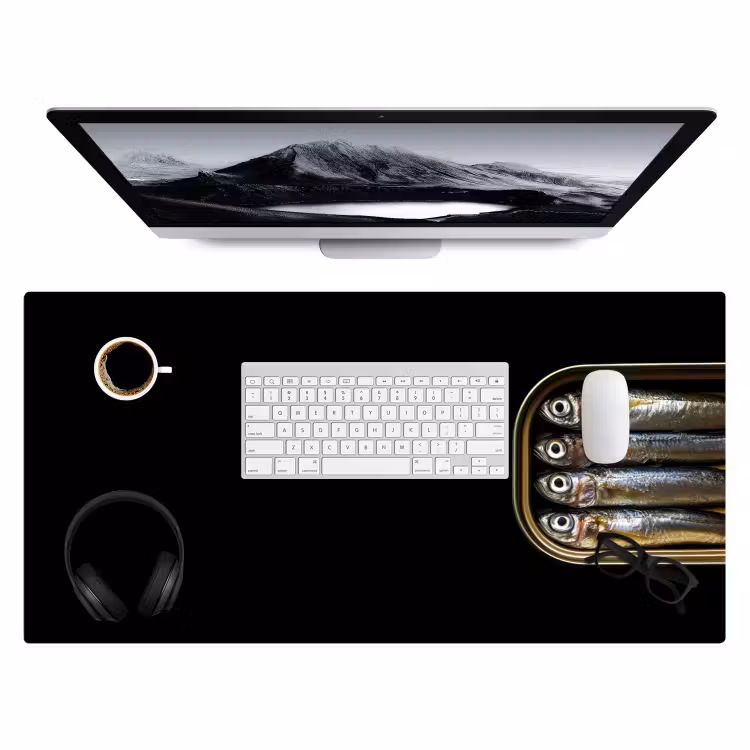 Bureau onderlegger - Sardines - Blik - Zwart - Vissen — 3