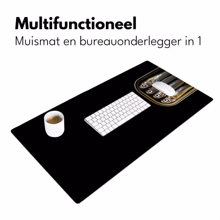 Bureau onderlegger - Sardines - Blik - Zwart - Vissen — 6