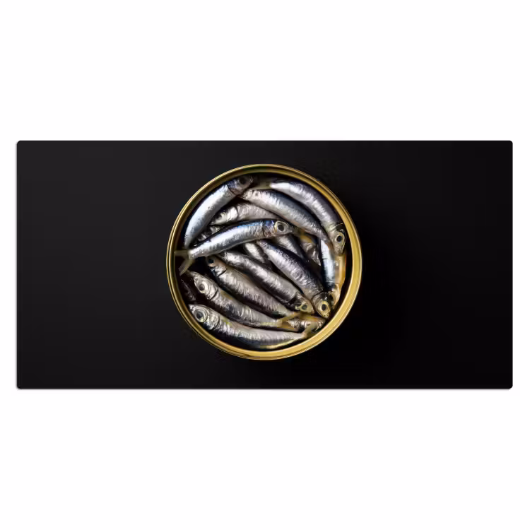 Bureau onderlegger - Sardines - Vissen - Rond - Zwart — 1