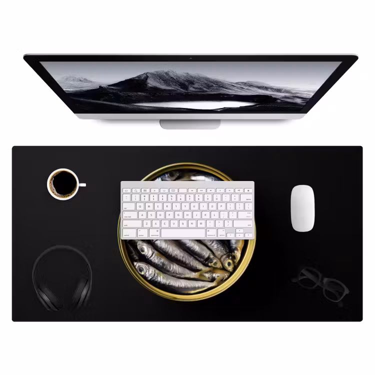 Bureau onderlegger - Sardines - Vissen - Rond - Zwart — 3