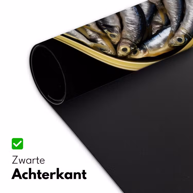 Bureau onderlegger - Sardines - Vissen - Rond - Zwart — 4