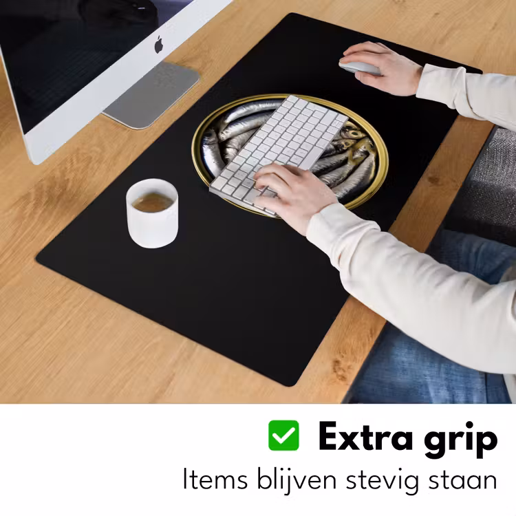Bureau onderlegger - Sardines - Vissen - Rond - Zwart — 5