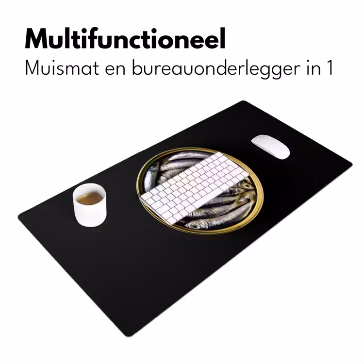 Bureau onderlegger - Sardines - Vissen - Rond - Zwart — 6
