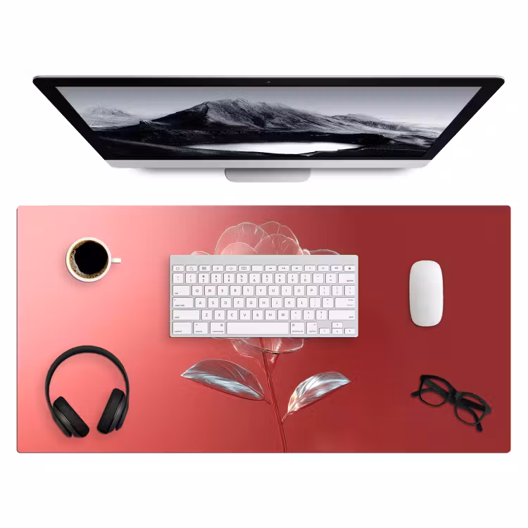 Bureau onderlegger - Sierlijk - Bloem - Roze - Glazen — 3