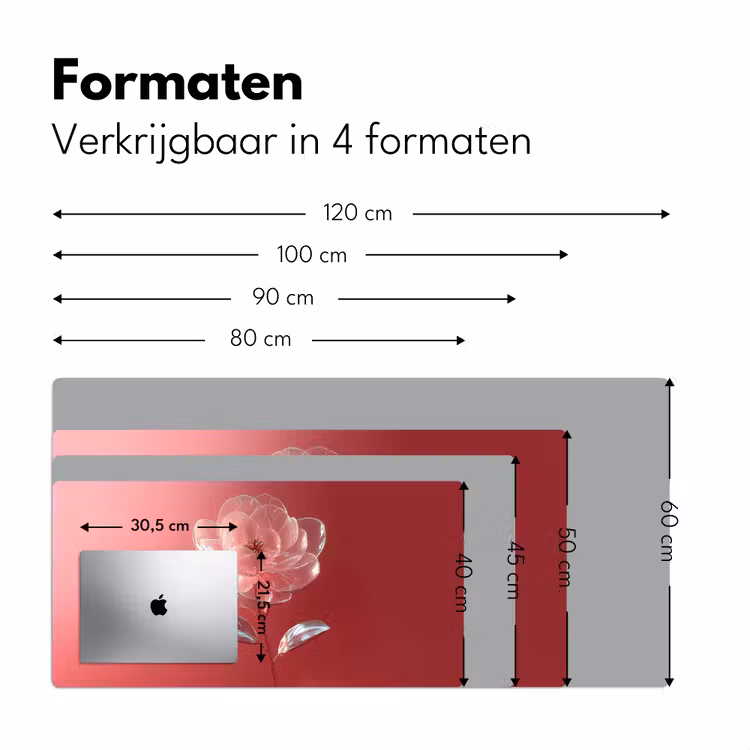 Bureau onderlegger - Sierlijk - Bloem - Roze - Glazen — 7