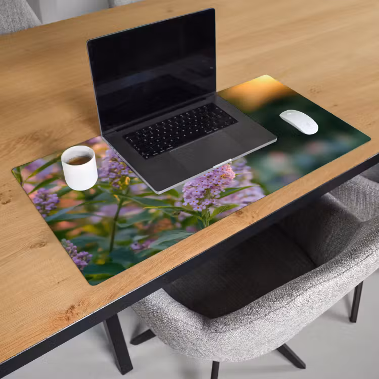 Bureau onderlegger - Sierlijke - Vlinder - Paarse - Bloemen — 2