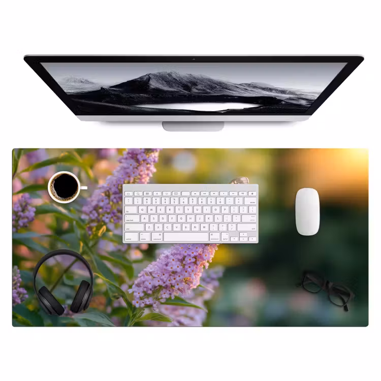 Bureau onderlegger - Sierlijke - Vlinder - Paarse - Bloemen — 3