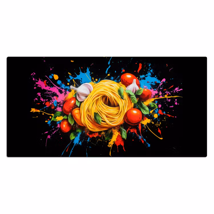 Bureau onderlegger - Spaghetti - Graffiti - Verf - Kleurrijk - Eten - Modern — 1