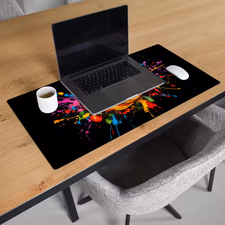 Bureau onderlegger - Spaghetti - Graffiti - Verf - Kleurrijk - Eten - Modern — 2