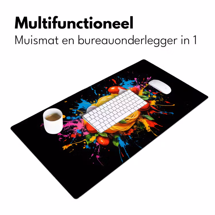 Bureau onderlegger - Spaghetti - Graffiti - Verf - Kleurrijk - Eten - Modern — 6