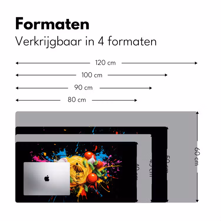 Bureau onderlegger - Spaghetti - Graffiti - Verf - Kleurrijk - Eten - Modern — 7